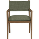  Color_Olive -- Avon Olive Linen Textured Performance Fabric Upholstered Dining Arm Chair IMAGE 3
