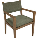  Color_Olive -- Avon Olive Linen Textured Performance Fabric Upholstered Dining Arm Chair IMAGE 6