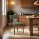  Color_Olive -- Avon Olive Linen Textured Performance Fabric Upholstered Dining Side Chair IMAGE 2