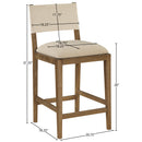  Meridian Avon Beige Linen Textured Performance Fabric Upholstered Counter Stool IMAGE 8