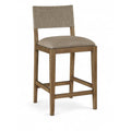  Color_Brown -- Avon Brown Linen Textured Performance Fabric Upholstered Counter Stool IMAGE 1