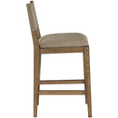  Color_Brown -- Avon Brown Linen Textured Performance Fabric Upholstered Counter Stool IMAGE 3