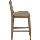  Meridian Avon Brown Linen Textured Performance Fabric Upholstered Counter Stool IMAGE 3