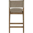  Meridian Avon Brown Linen Textured Performance Fabric Upholstered Counter Stool IMAGE 4