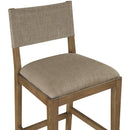  Color_Brown -- Avon Brown Linen Textured Performance Fabric Upholstered Counter Stool IMAGE 5
