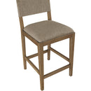  Color_Brown -- Avon Brown Linen Textured Performance Fabric Upholstered Counter Stool IMAGE 6
