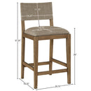  Meridian Avon Brown Linen Textured Performance Fabric Upholstered Counter Stool IMAGE 8