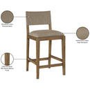  Color_Brown -- Avon Brown Linen Textured Performance Fabric Upholstered Counter Stool IMAGE 9