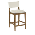  Color_Cream -- Avon Cream Linen Textured Performance Fabric Upholstered Counter Stool IMAGE 1