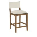  Color_Cream -- Avon Cream Linen Textured Performance Fabric Upholstered Counter Stool IMAGE 1