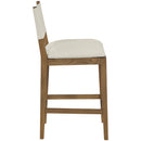  Color_Cream -- Avon Cream Linen Textured Performance Fabric Upholstered Counter Stool IMAGE 3