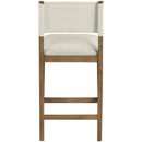  Color_Cream -- Avon Cream Linen Textured Performance Fabric Upholstered Counter Stool IMAGE 4
