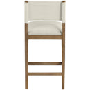  Meridian Avon Cream Linen Textured Performance Fabric Upholstered Counter Stool IMAGE 4