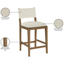  Color_Cream -- Avon Cream Linen Textured Performance Fabric Upholstered Counter Stool IMAGE 9