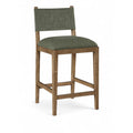  Color_Olive -- Avon Olive Linen Textured Performance Fabric Upholstered Counter Stool IMAGE 1