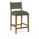  Color_Olive -- Avon Olive Linen Textured Performance Fabric Upholstered Counter Stool IMAGE 1