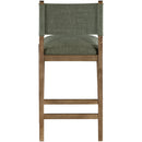  Meridian Avon Olive Linen Textured Performance Fabric Upholstered Counter Stool IMAGE 4