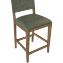  Color_Olive -- Avon Olive Linen Textured Performance Fabric Upholstered Counter Stool IMAGE 6