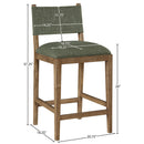  Meridian Avon Olive Linen Textured Performance Fabric Upholstered Counter Stool IMAGE 8
