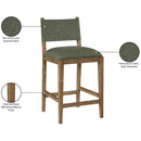  Color_Olive -- Avon Olive Linen Textured Performance Fabric Upholstered Counter Stool IMAGE 9