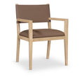  Color_Brown -- Avon Brown Vegan Leather Dining Arm Chair IMAGE 1
