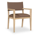  Color_Brown -- Avon Brown Vegan Leather Dining Arm Chair IMAGE 1