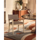  Color_Brown -- Avon Brown Vegan Leather Dining Arm Chair IMAGE 2