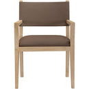  Color_Brown -- Avon Brown Vegan Leather Dining Arm Chair IMAGE 3