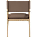  Color_Brown -- Avon Brown Vegan Leather Dining Arm Chair IMAGE 5