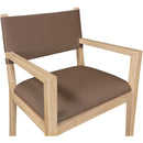  Color_Brown -- Avon Brown Vegan Leather Dining Arm Chair IMAGE 6