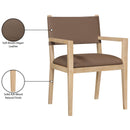  Color_Brown -- Avon Brown Vegan Leather Dining Arm Chair IMAGE 9