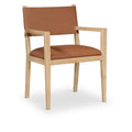  Color_Cognac -- Avon Cognac Vegan Leather Dining Arm Chair IMAGE 1