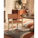  Color_Cognac -- Avon Cognac Vegan Leather Dining Arm Chair IMAGE 2