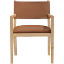  Color_Cognac -- Avon Cognac Vegan Leather Dining Arm Chair IMAGE 3