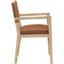  Color_Cognac -- Avon Cognac Vegan Leather Dining Arm Chair IMAGE 4