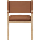  Color_Cognac -- Avon Cognac Vegan Leather Dining Arm Chair IMAGE 5