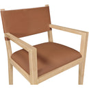  Color_Cognac -- Avon Cognac Vegan Leather Dining Arm Chair IMAGE 6