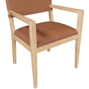  Color_Cognac -- Avon Cognac Vegan Leather Dining Arm Chair IMAGE 7