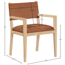  Color_Cognac -- Avon Cognac Vegan Leather Dining Arm Chair IMAGE 8