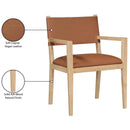  Color_Cognac -- Avon Cognac Vegan Leather Dining Arm Chair IMAGE 9