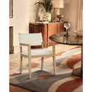  Color_Cream -- Avon Cream Vegan Leather Dining Arm Chair IMAGE 2