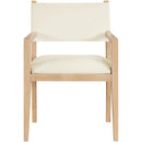 Color_Cream -- Avon Cream Vegan Leather Dining Arm Chair IMAGE 3