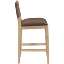  Color_Brown -- Avon Brown Vegan Leather Counter Stool IMAGE 4