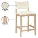  Color_Cream -- Avon Cream Vegan Leather Counter Stool IMAGE 9