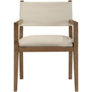  Meridian Avon Beige Vegan Leather Dining Arm Chair IMAGE 3