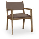  Color_Brown -- Avon Brown Vegan Leather Dining Arm Chair IMAGE 1