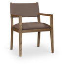  Meridian Avon Brown Vegan Leather Dining Arm Chair IMAGE 1