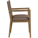  Color_Brown -- Avon Brown Vegan Leather Dining Arm Chair IMAGE 3