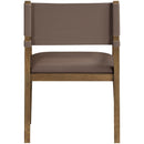  Color_Brown -- Avon Brown Vegan Leather Dining Arm Chair IMAGE 4