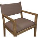  Color_Brown -- Avon Brown Vegan Leather Dining Arm Chair IMAGE 5